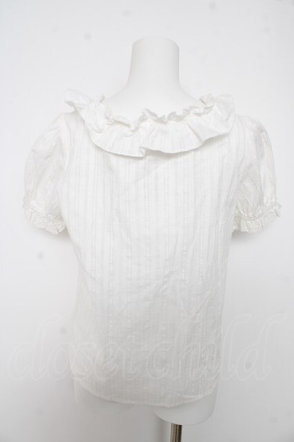 画像2: axes femme kawaii / ドット柄コットン風ブラウス M 白 Y-26-02-27-014-AX-BL-SZ-ZY (2)