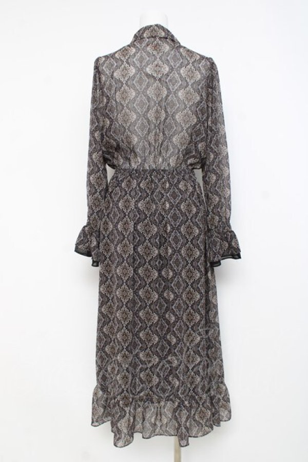 画像2: axes femme / 幾何学柄ロングワンピース M 黒 Y-26-02-27-112-AX-OP-SZ-ZY (2)