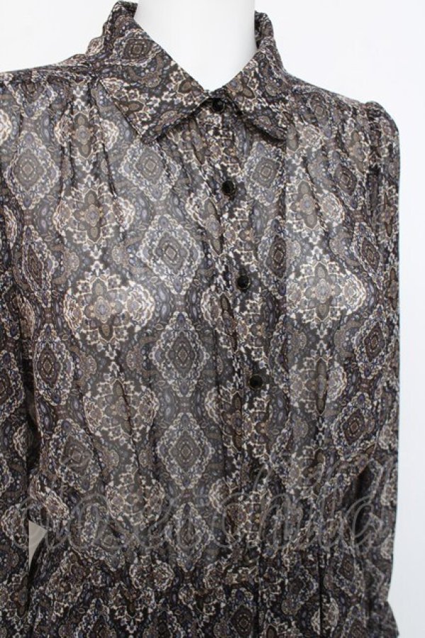 画像3: axes femme / 幾何学柄ロングワンピース M 黒 Y-26-02-27-112-AX-OP-SZ-ZY (3)