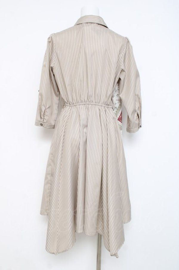 画像2: axes femme / 柄切替イレヘムシャツワンピース M ベージュ Y-26-02-27-114-AX-OP-SZ-ZY (2)