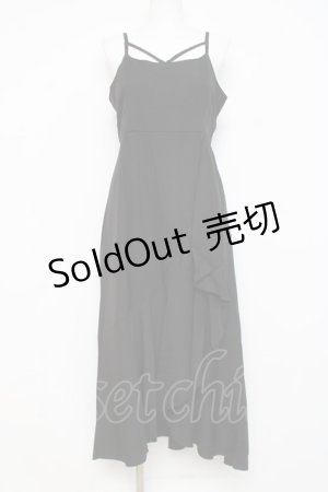 画像: axes femme / ラッフルフリルキャミワンピース  黒 Y-26-02-27-115-AX-OP-SZ-ZY