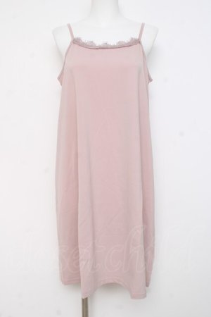 画像: axes femme / キャミワンピ付きレースチュニ M 淡ピンク Y-26-02-27-117-AX-OP-SZ-ZY