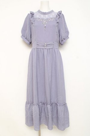 画像: axes femme / すみれ刺繍ワンピース L ラベンダー Y-26-02-27-119-AX-OP-SZ-ZY