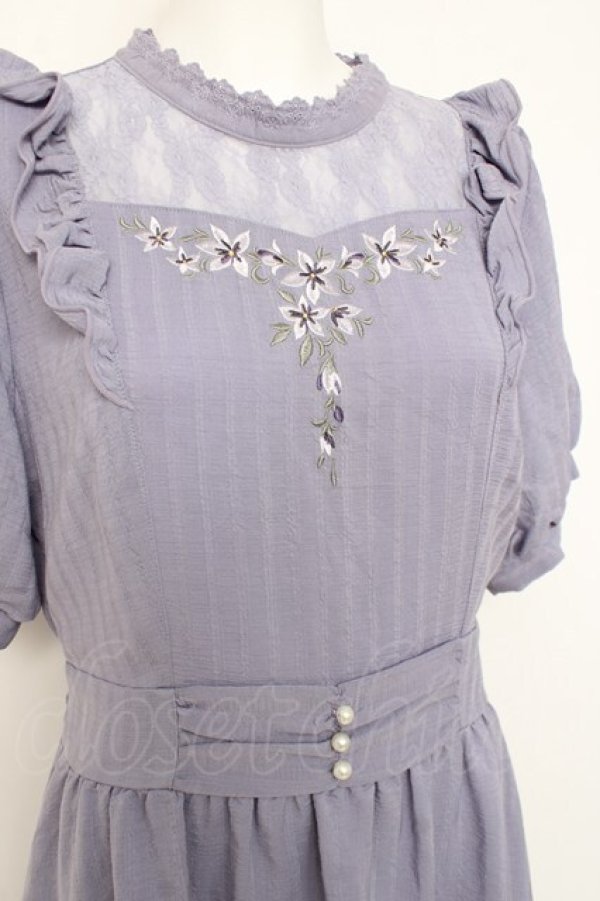 画像3: axes femme / すみれ刺繍ワンピース L ラベンダー Y-26-02-27-119-AX-OP-SZ-ZY (3)