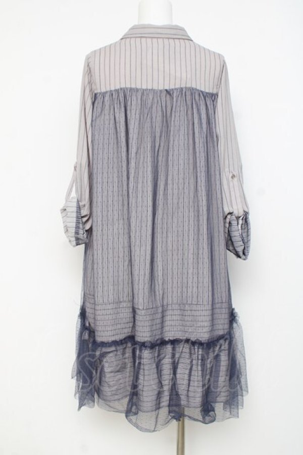 画像2: axes femme / チュール重ねチュニック  ブルーグレー Y-26-02-27-121-AX-OP-SZ-ZY (2)