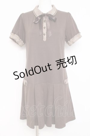 画像: axes femme / ポイントチェック柄カットワンピース M 茶 Y-26-02-27-122-AX-OP-SZ-ZY