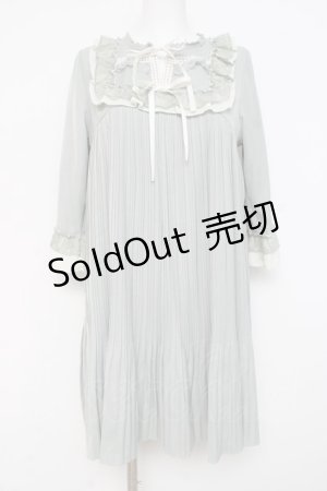 画像: axes femme POETIQUE / ヨークレース使いプリーツワンピース M ミント Y-26-02-27-123-AX-OP-SZ-ZY