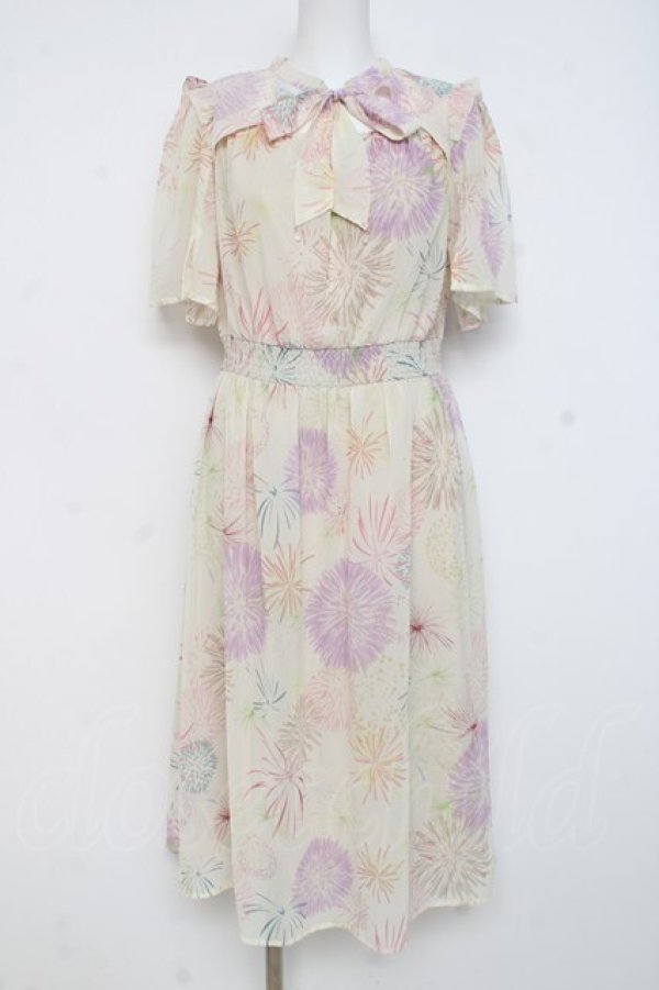 画像1: axes femme / 花火柄ワンピース F 生成り Y-26-02-27-125-AX-OP-SZ-ZY (1)