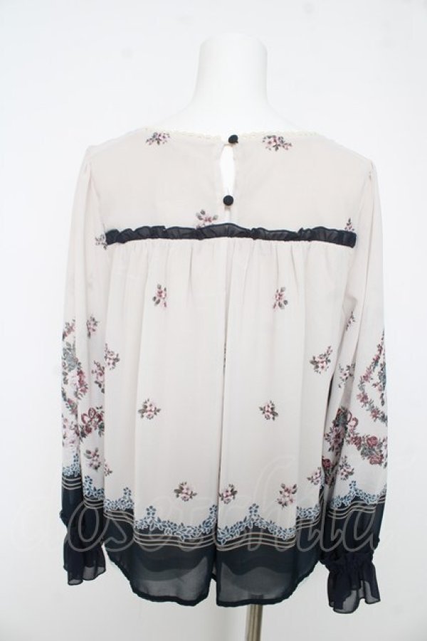 画像2: axes femme / ブーケパネル柄プルオーバー M 紺 Y-26-02-27-016-AX-TO-SZ-ZY (2)