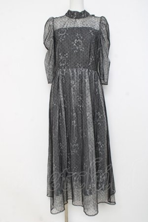 画像: axes femme / ドットチュールxレースドレス F 黒 Y-26-02-27-126-AX-OP-SZ-ZY