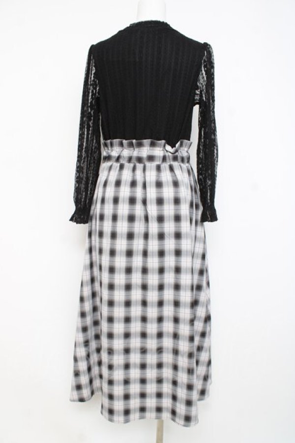 画像2: axes femme / レースドッキングワンピース M 黒 Y-26-02-27-128-AX-OP-SZ-ZY (2)