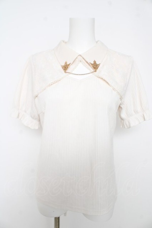 画像1: axes femme / チェーン付リブトップス F 白 Y-26-02-27-017-AX-TO-SZ-ZY (1)