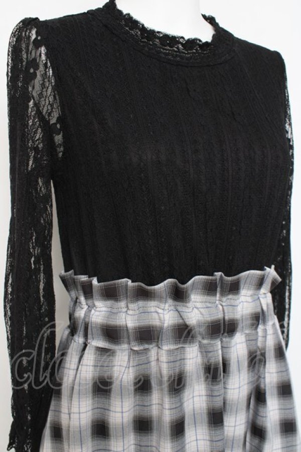 画像3: axes femme / レースドッキングワンピース M 黒 Y-26-02-27-128-AX-OP-SZ-ZY (3)