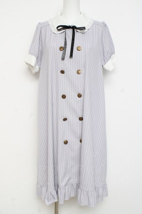 画像1: axes femme POETIQUE / メッセージリボン半袖ワンピース M ラベンダー Y-26-02-27-130-AX-OP-SZ-ZY (1)