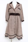 画像1: axes femme / チェック柄前あきワンピース M 茶 Y-26-02-27-131-AX-OP-SZ-ZY (1)