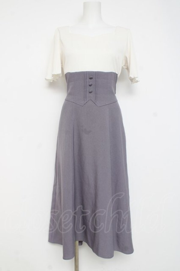 画像1: axes femme / ハイウエストドッキングワンピース F ラベンダー Y-26-02-27-133-AX-OP-SZ-ZY (1)