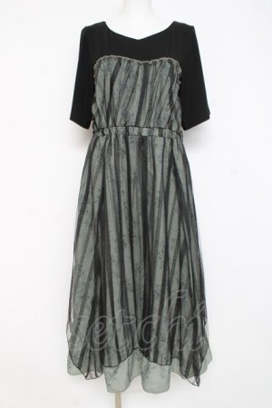 画像: axes femme / ビスチェ切替レイヤードワンピース F 黒 Y-26-02-27-134-AX-OP-SZ-ZY