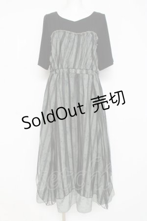 画像: axes femme / ビスチェ切替レイヤードワンピース F 黒 Y-26-02-27-134-AX-OP-SZ-ZY