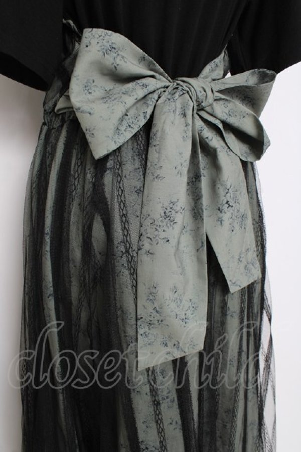 画像3: axes femme / ビスチェ切替レイヤードワンピース F 黒 Y-26-02-27-134-AX-OP-SZ-ZY (3)