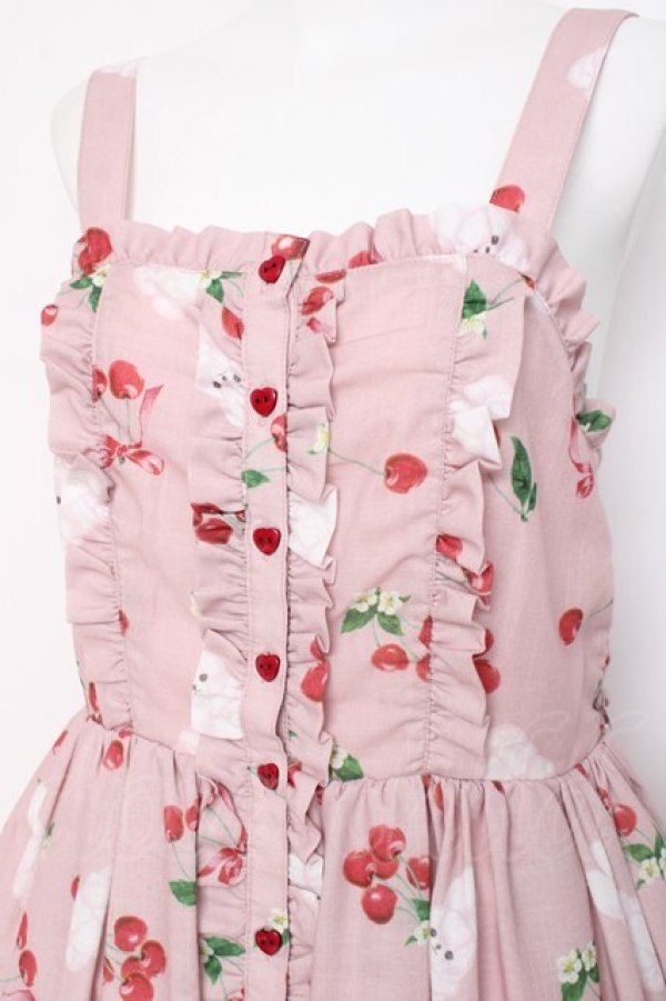 画像3: Chalmiere / チェリーバニー柄ジャンスカ M ピンク Y-26-02-27-137-LO-OP-SZ-ZY (3)