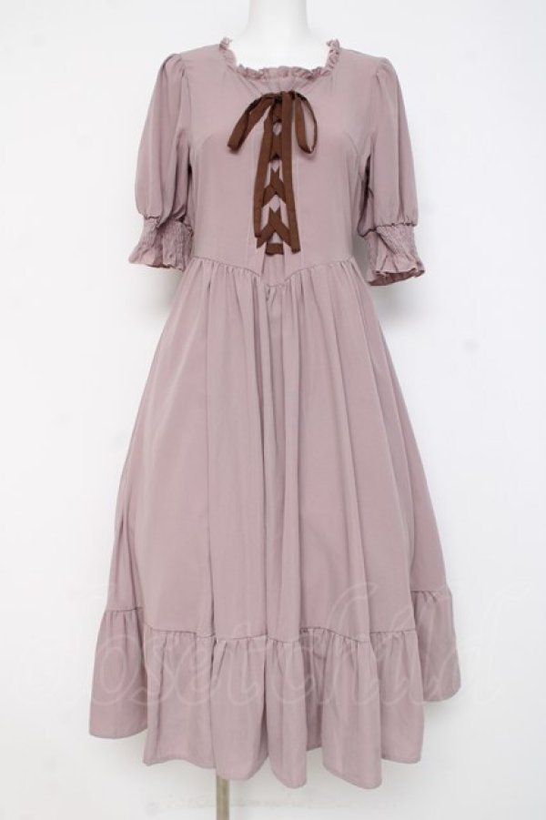 画像1: m petit by misako / AMレースアップワンピース S 中桃 Y-26-02-27-141-LO-OP-SZ-ZY (1)