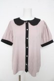 画像1: axes femme / バイカラー丸襟ブラウス  ピンク Y-26-02-27-019-AX-BL-SZ-ZY (1)