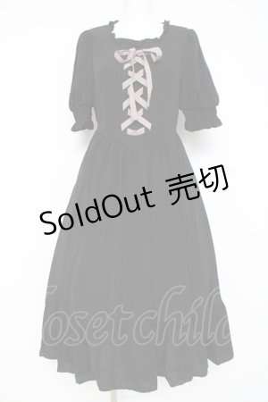 画像: m petit by misako / AMレースアップワンピース S 黒 Y-26-02-27-143-LO-OP-SZ-ZY