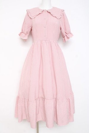 画像: m petit by misako / ギンガムチェックワンピース S 中桃 Y-26-02-27-148-LO-OP-SZ-ZY