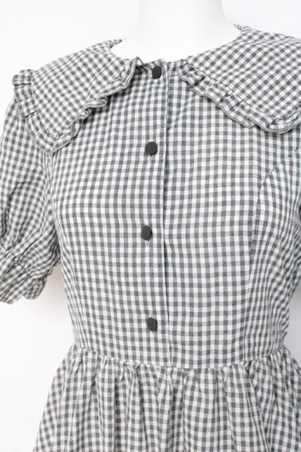 画像3: m petit by misako / AM*ギンガムCHKワンピース S グレー Y-26-02-27-149-LO-OP-SZ-ZY (3)