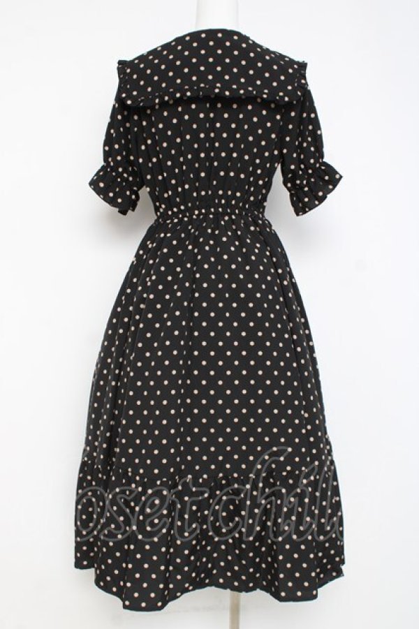 画像2: m petit by misako / 梨地水玉半袖ワンピース S 黒 Y-26-02-27-150-LO-OP-SZ-ZY (2)