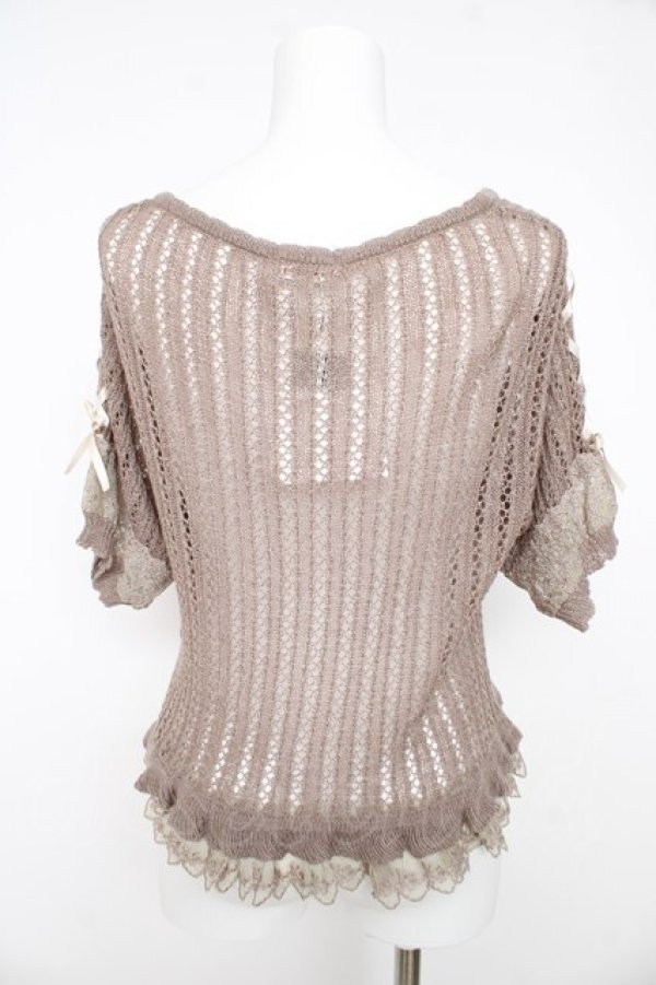 画像2: axes femme / 透かし編サマーニットボレロ  モカ Y-26-02-27-020-AX-TO-SZ-ZY (2)