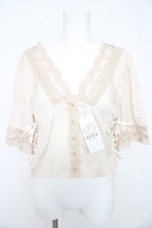 画像: axes femme / ヴィンテージ風サテンブラウス M 生成り Y-26-02-27-021-AX-BL-SZ-ZY