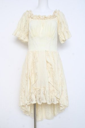 画像: DARK IN LOVE / Steampunk beige cocktail dress M 生成り Y-26-02-27-157-PU-OP-SZ-ZY