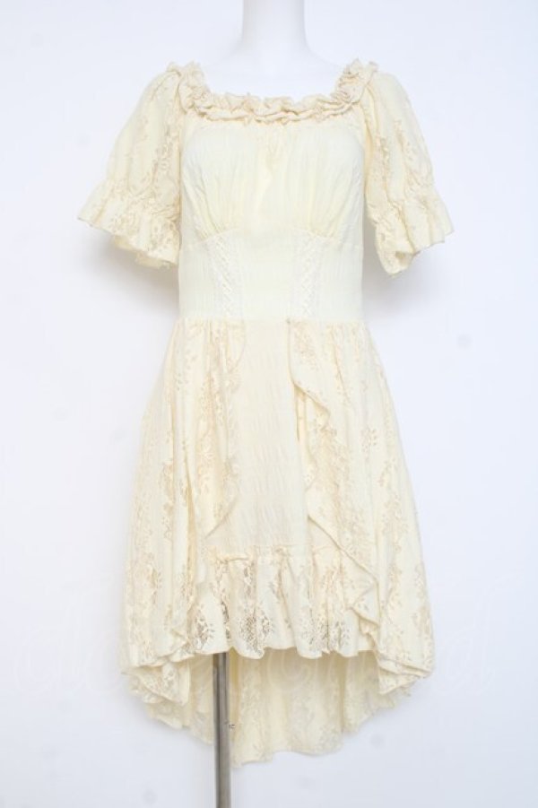 画像1: DARK IN LOVE / Steampunk beige cocktail dress M 生成り Y-26-02-27-157-PU-OP-SZ-ZY (1)