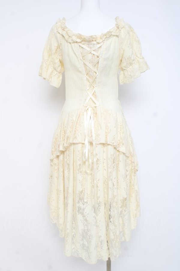 画像2: DARK IN LOVE / Steampunk beige cocktail dress M 生成り Y-26-02-27-157-PU-OP-SZ-ZY (2)