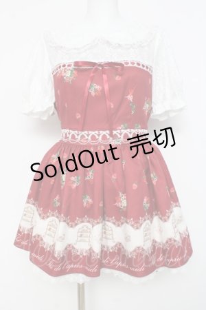 画像: Ank Rouge / afternoon tea print set up M 赤 Y-26-02-27-158-CA-OP-SZ-ZY