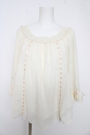 画像: axes femme / シフォンオフショルトップス  キナリ Y-26-02-27-022-AX-TO-SZ-ZY