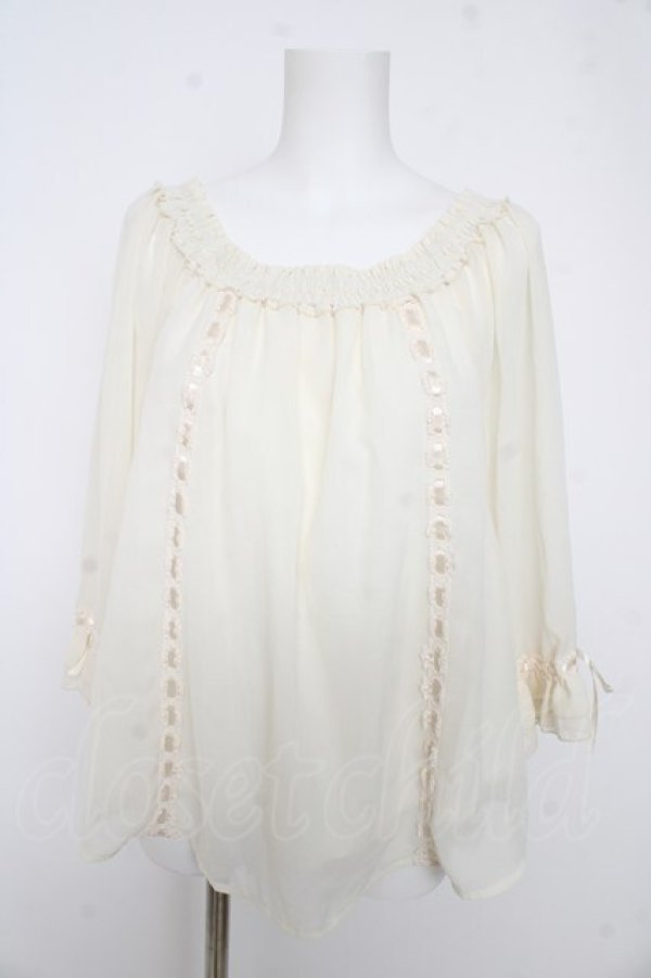 画像1: axes femme / シフォンオフショルトップス  キナリ Y-26-02-27-022-AX-TO-SZ-ZY (1)