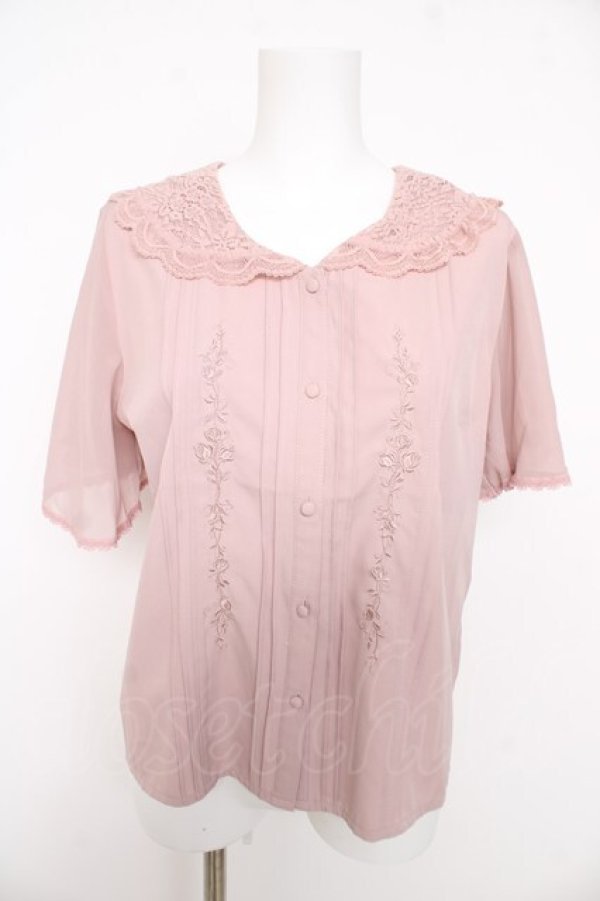 画像1: axes femme / レースセーラー刺繍ブラウス F ピンク Y-26-02-27-024-AX-BL-SZ-ZY (1)