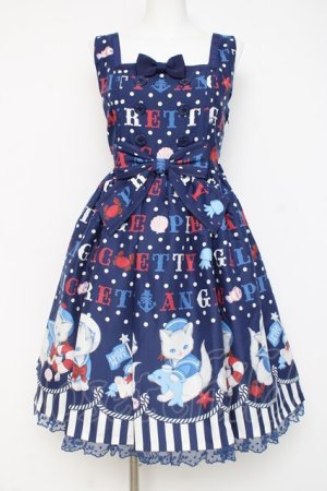 画像: Angelic Pretty / Sailor Marine Kittenジャンパースカート  紺 Y-26-02-27-172-AP-OP-SZ-ZY