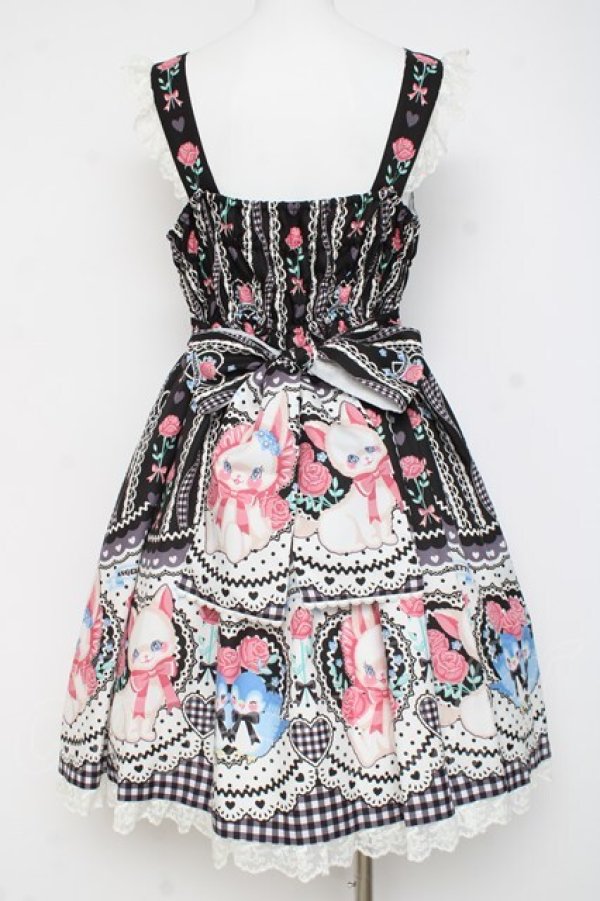 画像3: Angelic Pretty / Be My Valentineジャンパースカート  黒 Y-26-02-27-173-AP-OP-SZ-ZY (3)