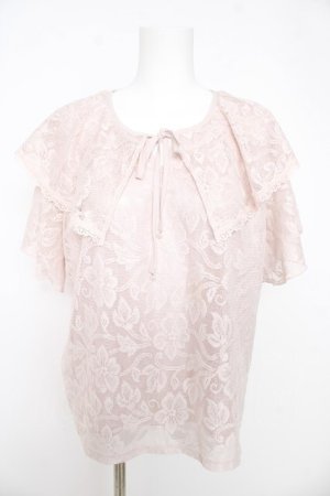 画像: axes femme / 総レースケープトップス F ピンク Y-26-02-27-025-AX-TO-SZ-ZY