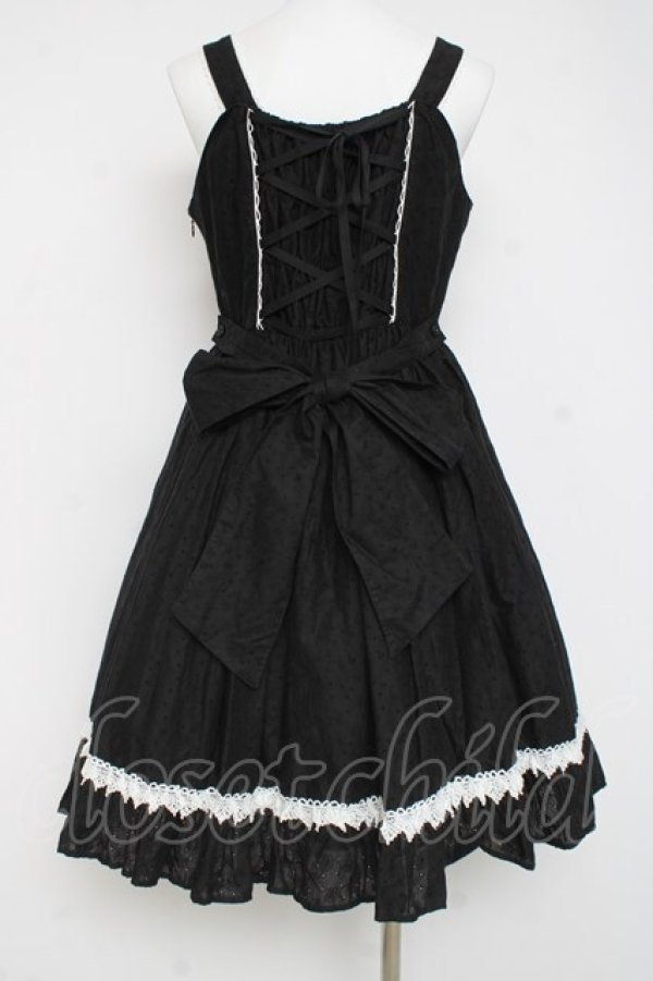 画像3: BABY, THE STARS SHINE BRIGHT / はわせ Floralジャンパースカート＆ミニリボンクリップセット  クロ Y-26-02-27-175-BA-OP-IG-ZY (3)