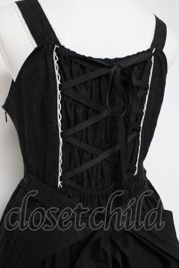 画像4: BABY, THE STARS SHINE BRIGHT / はわせ Floralジャンパースカート＆ミニリボンクリップセット  クロ Y-26-02-27-175-BA-OP-IG-ZY (4)