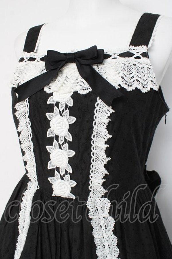 画像5: BABY, THE STARS SHINE BRIGHT / はわせ Floralジャンパースカート＆ミニリボンクリップセット  クロ Y-26-02-27-175-BA-OP-IG-ZY (5)