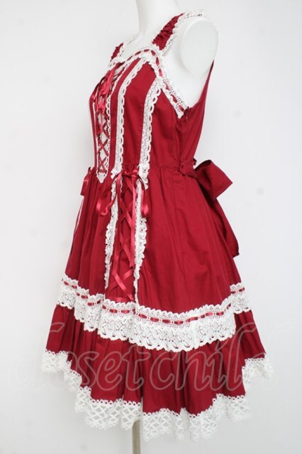 画像2: BABY, THE STARS SHINE BRIGHT / 小さな子猫の魔女さんジャンパースカート  えんじ Y-26-02-27-176-BA-OP-IG-ZY (2)