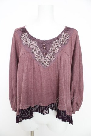 画像: axes femme / 胸元モチーフドルマンプルオーバー  ピンク Y-26-02-27-026-AX-TO-SZ-ZY