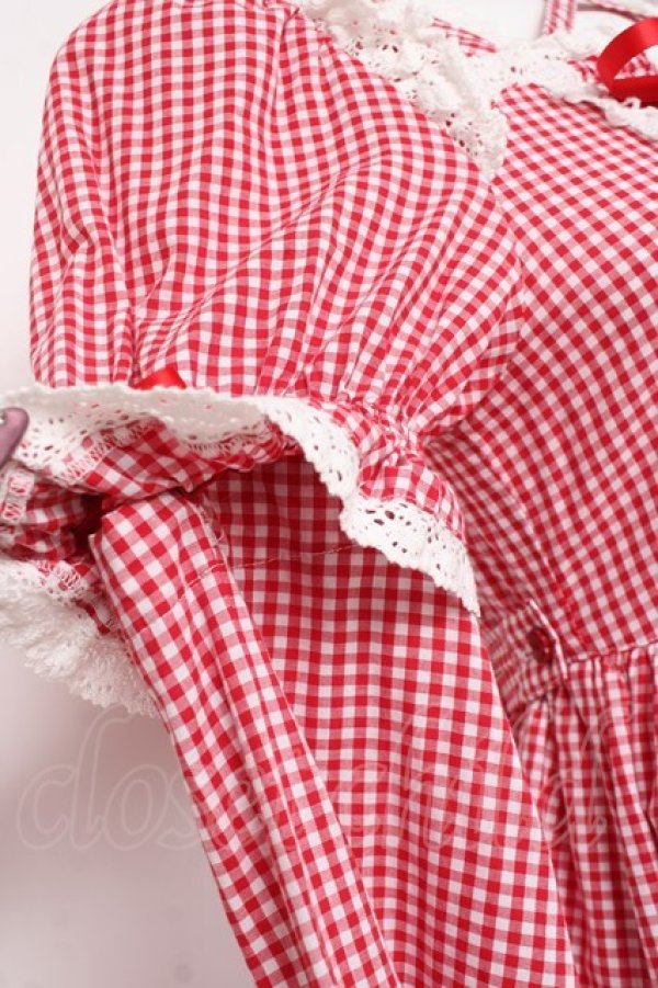 画像9: BABY, THE STARS SHINE BRIGHT / ギンガムチェック巻きバラドールワンピースセット  えんじ Y-26-02-27-178-BA-OP-IG-ZY (9)