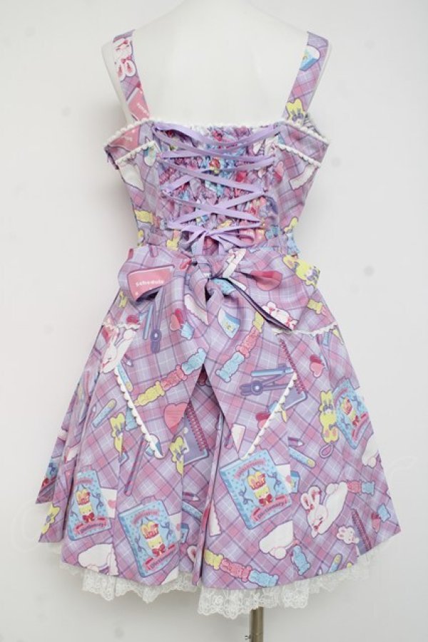 画像3: Angelic Pretty / Fancy Stationeryローウエストジャンパースカート  ラベンダー Y-26-02-27-182-AP-OP-IG-ZY (3)