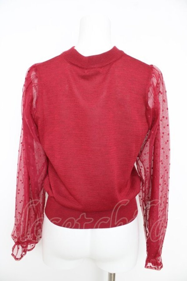 画像2: axes femme / 袖ドットチュールプルオーバー  赤 Y-26-02-27-028-AX-TO-SZ-ZY (2)